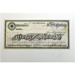 Tioga Consolidated Mining Co., 1880 Bodie Mining District Stock.