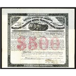 Maryland Freestone Mining and Manufacturing Co., 1870 Bond.