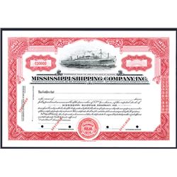 Mississippi Shipping Co. Inc. Specimen Stock.