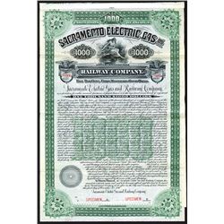 Sacramento Electric, Gas and  Railway Co. 1897 Specimen Bond.