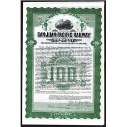 San Juan Pacific Railway Co., 1908 1st Mortgage 6% Gold Coupon Bond.