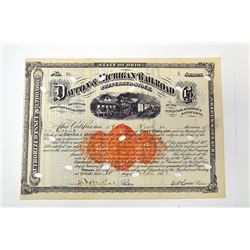 Dayton & Michigan Railroad Co. 187x Stock Certificate.