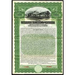 Pittsburgh, Youngstown and Ashtabula Railway Co., 1908, $1000 Specimen Bond.