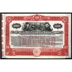 Chicago, Rock Island and Gulf Railway Co., 1907 Specimen Bond.