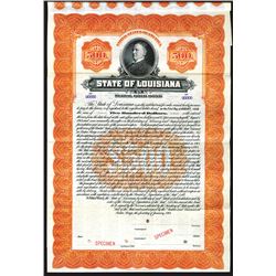 State of Louisiana. 1914, Specimen Bond.