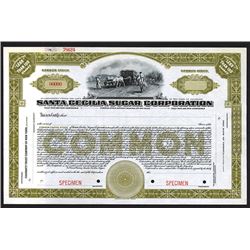 Santa Cecilia Sugar Corp., ND ca.1910-20's Specimen Stock Certificate.