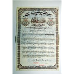 Grafton Water Co. 1889 Specimen Bond..