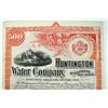 Image 2 : Huntington Water Co. 1889 Specimen Bond..