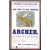 Image 1 : Coleman California Line, "Archer", ca. 1850-60's Clipper Ship Card.