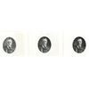 Image 1 : G.F.C. Smillie's Partial Progress Proof Engraved Trio of Die Pulls of Theodore Roosevelt.