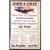 Image 1 : John A.Gray Civil War Era Patriotic "Fancy Job Printing" Advertisement.