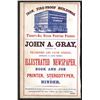 Image 2 : John A.Gray Civil War Era Patriotic "Fancy Job Printing" Advertisement.