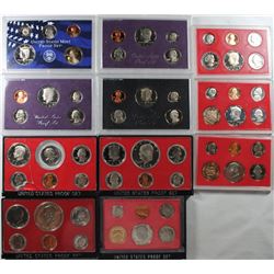 U.S. PROOF SET LOT, 11 TOTAL, 1975, 1978, 1979, 1980, 3 - 1982, 1983, 1984, 1987