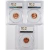 Image 2 : ( 3 ) PCGS GRADED MS-66 RED LINCOLN CENTS:  ( 2 )1964-D, ( 1 ) 1965