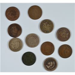 (11) INDIAN HEAD CENTS (1859, 1860, 1861, 1862, 1864, 1864-L, 1865, 1866, 1868,