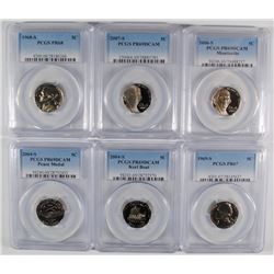 (6) JEFFERSON NICKELS PCGS GRADED: