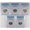 Image 1 : ( 5 ) 1961-D WASHINGTON QUARTERS, PCGS MS-64