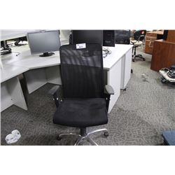 BLACK HIGH MESH BACK ADJUSTABLE ARM  BLACK TASK CHAIR