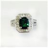Image 1 : CROME TOURMALINE 1.43CT, 14K W/ G RING 7.46GRAM / DIAMOND RD 0.63CT