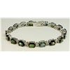 Image 1 : COLOR CHANGE SAPPHIRE 28.63CT / DIAMOND 0.28CT / 14K W/G BRACELET 60.34GRAM