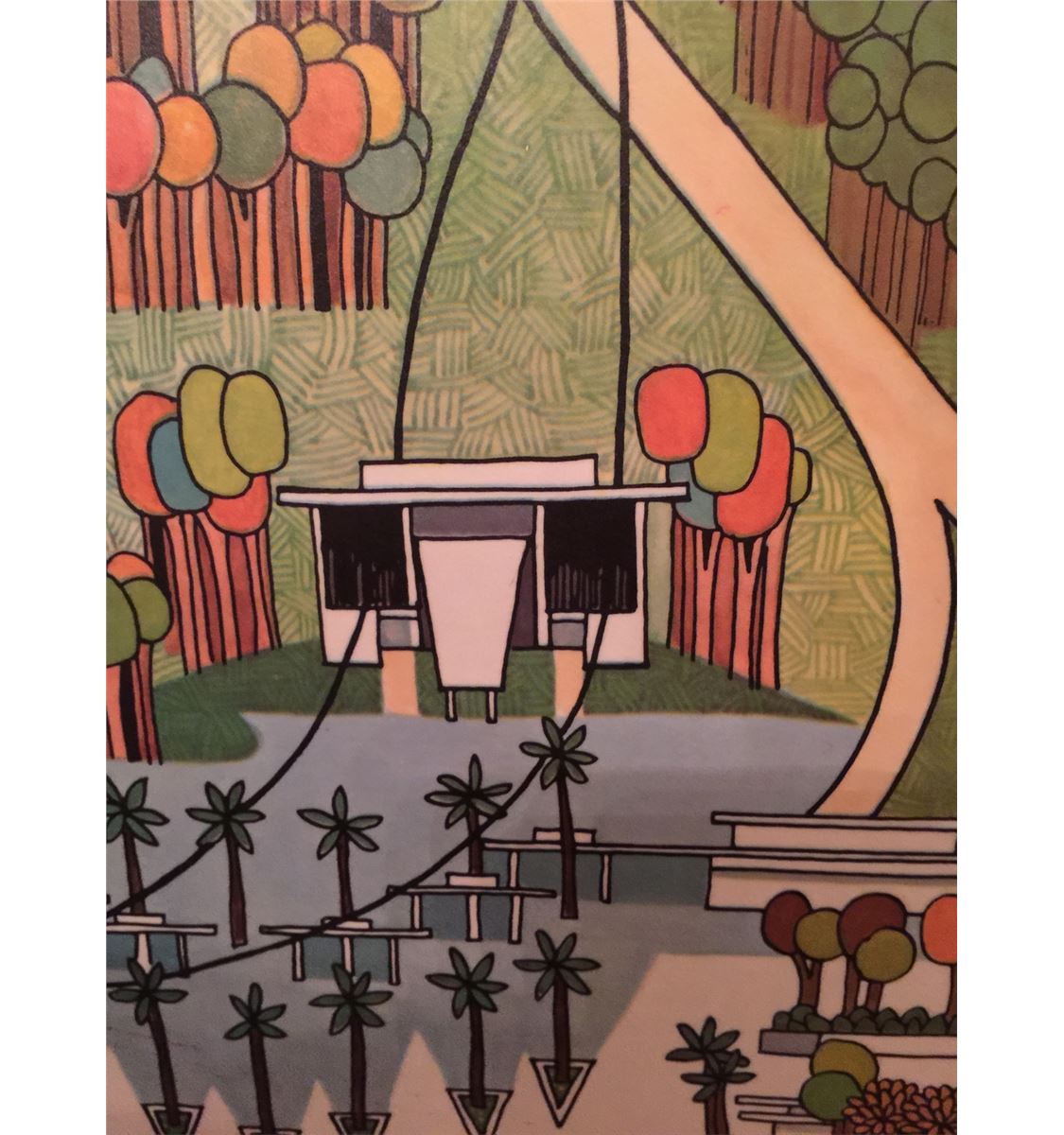 Rare Original 1971 Walt Disney World Map Wall Art From Polynesian Hotel