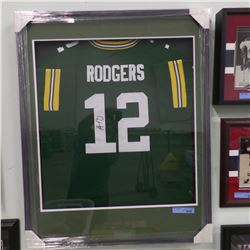 SIGNED AARON RODGERS JERSEY (GLASS/FRAMED)
