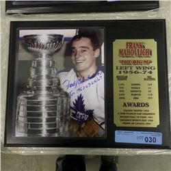 SIGNED FRANK MAHOVILCH PLAQUE (15X12)