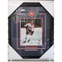 SIGNED/FRAMED JEAN BELEVEAU (H.O.F.) PHOTO