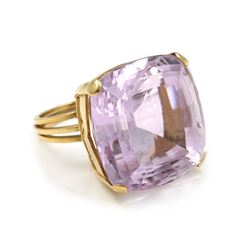 Rare! 60ct Kunzite Gold Ring