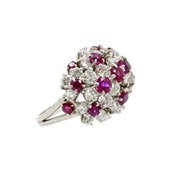 Oscar Heyman Diamond  Ruby Platinum Ring