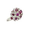 Image 1 : Oscar Heyman Diamond  Ruby Platinum Ring