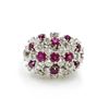 Image 2 : Oscar Heyman Diamond  Ruby Platinum Ring