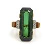 Image 1 : Art Deco Tourmaline Diamond 14k Gold Ring