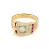 Image 1 : Diamond Ruby 14k Gold Belt Buckle Ring