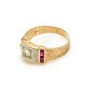 Image 3 : Diamond Ruby 14k Gold Belt Buckle Ring