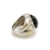 Image 2 : 18k Gold Onyx Flower Motif Ring