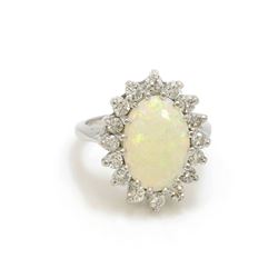 3.0 ct Opal Diamond Gold Ring