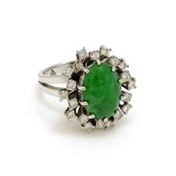 Jade Diamond 14k Gold Ring