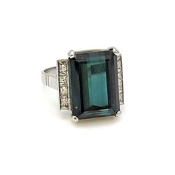 8.5 ct Tourmaline Diamond Platinum Ring
