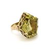 Image 1 : Large Lime Citrine 14k Gold Ring
