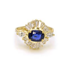 Sapphire Diamond 18k Gold Ring