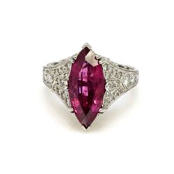 Ruby Diamond Platinum Ring