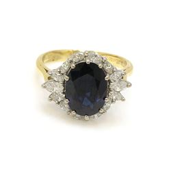 Sapphire Diamond 18k Gold Ring
