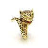 Image 2 : 14k Gold Enamel Leopard Ring
