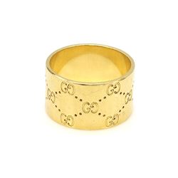 Gucci Icon 18k Gold Wide Band Ring, Italy