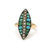 Image 1 : Victorian 18k Gold Turquoise Pearl Ring