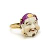 Image 1 : Asian Head Enamel 10k Gold Ring