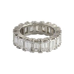 Emerald Cut Diamond Platinum Eternity Ring