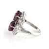 Image 2 : Twin Garnet Diamond Platinum Ring