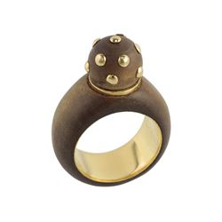 Rene Boivin Wood and 18k Gold Ring